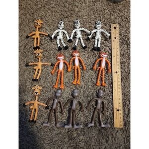 Set Of 12 Bendable Flexible Zoo figures TIGER, ZEBRA, MONKEY Giraffe Ringo 2006‎